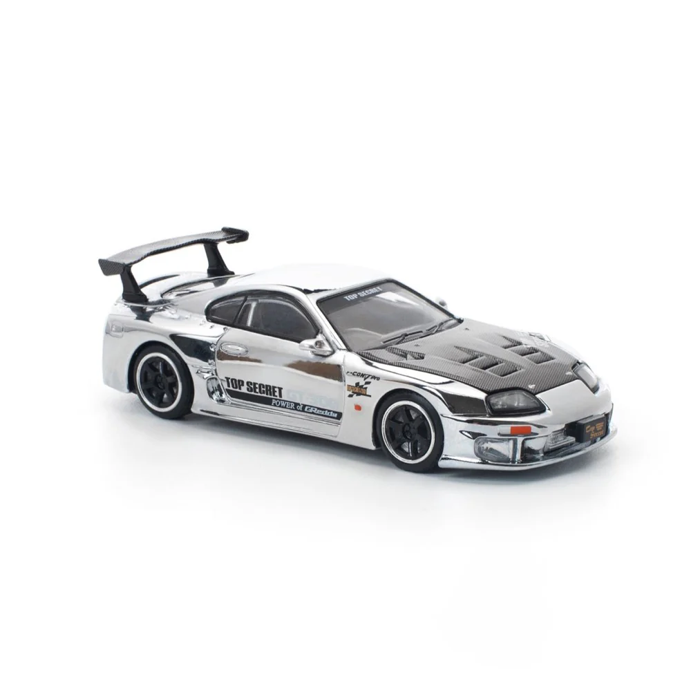 Pop Race 64-0325 1/64 Top Secret GT300 Supra Silver Chrome - Image 6