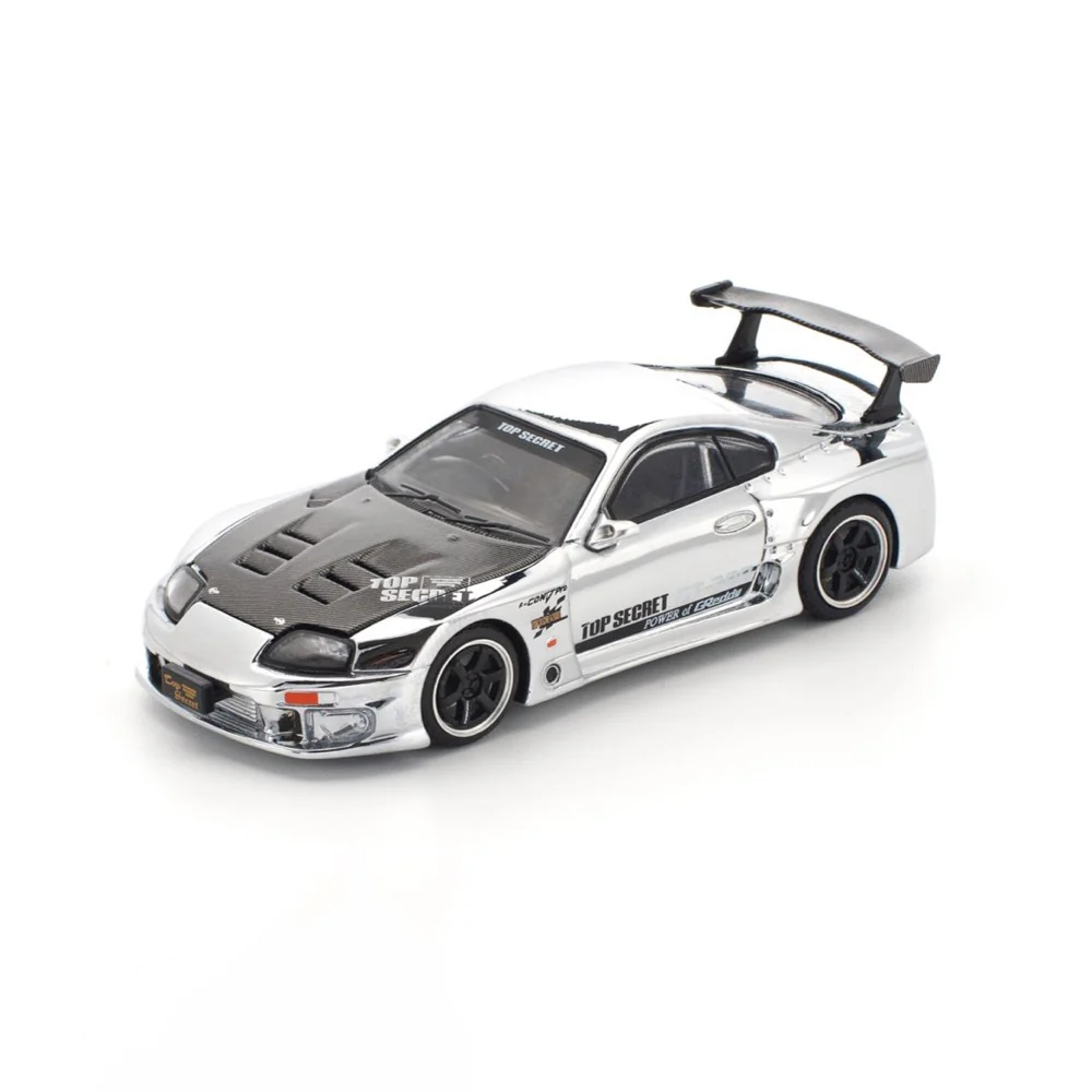 Pop Race 64-0325 1/64 Top Secret GT300 Supra Silver Chrome - Image 9
