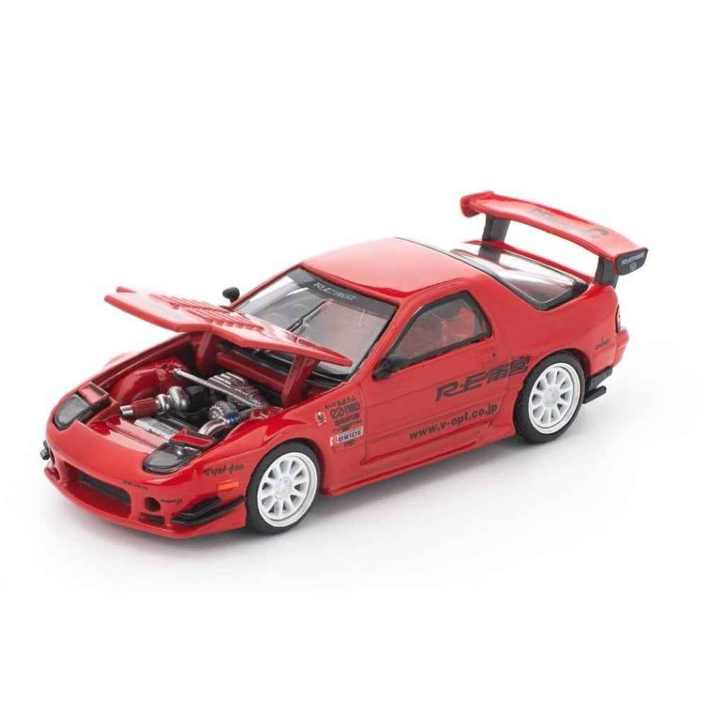 Pop Race 64-0343 1/64 Mazda RX7 FC3S Re-Amemiya Red - Image 2