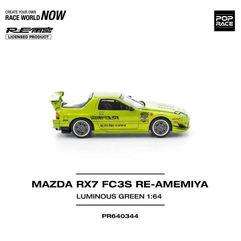 Pop Race 64-0344 1/64 Mazda RX7 FC3S Re-Amemiya Luminous Green - Image 5