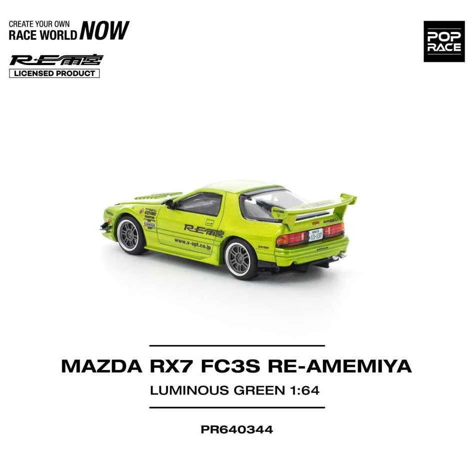 Pop Race 64-0344 1/64 Mazda RX7 FC3S Re-Amemiya Luminous Green - Image 7