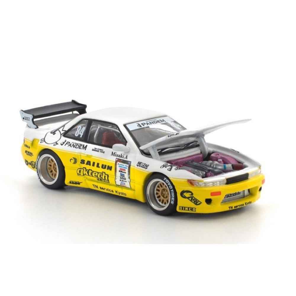 Pop Race 64-0361 1/64 Pandem Silvia S13 2020 D1 Lights Yellow/White - Image 2