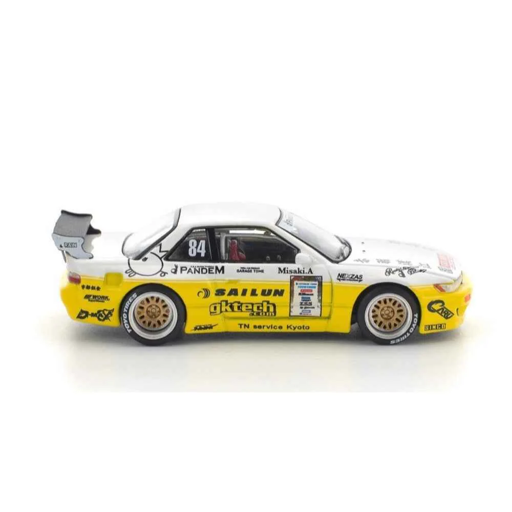 Pop Race 64-0361 1/64 Pandem Silvia S13 2020 D1 Lights Yellow/White - Image 3