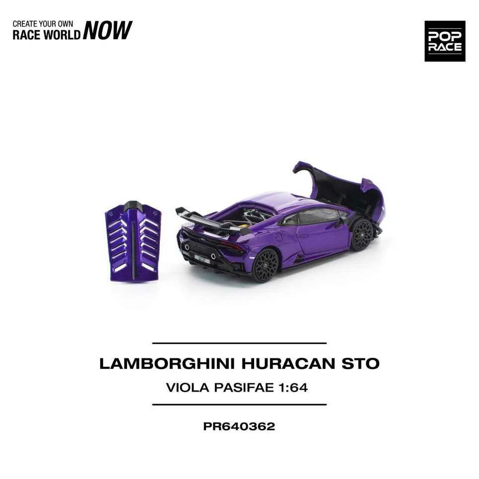 Pop Race 64-0362 1/64 Lamborghini Huracan STO Viola Pasifae - Image 9