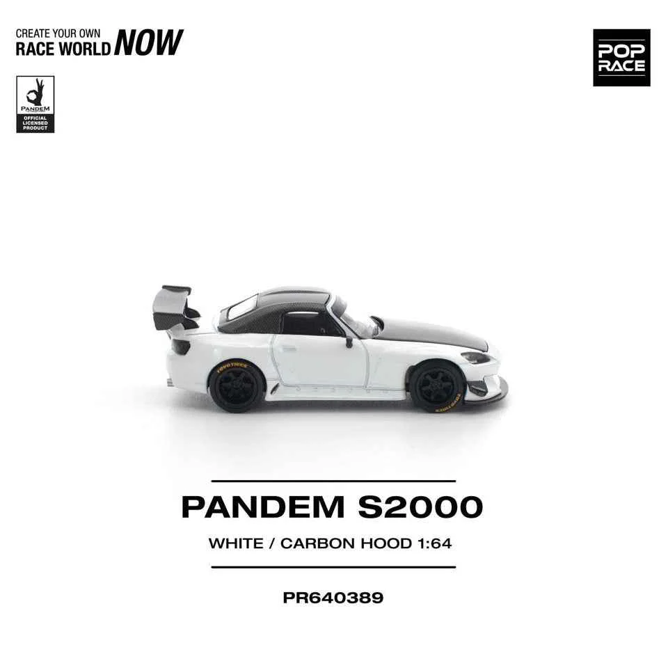 Pop Race 64-0389 1/64 Pandem S2000 Softtop White Tooling Variant - Image 5