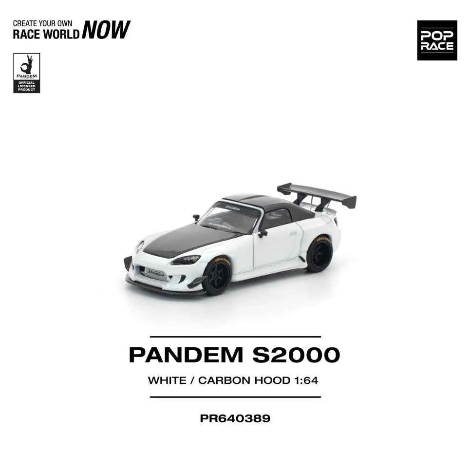 Pop Race 64-0389 1/64 Pandem S2000 Softtop White Tooling Variant - Image 9