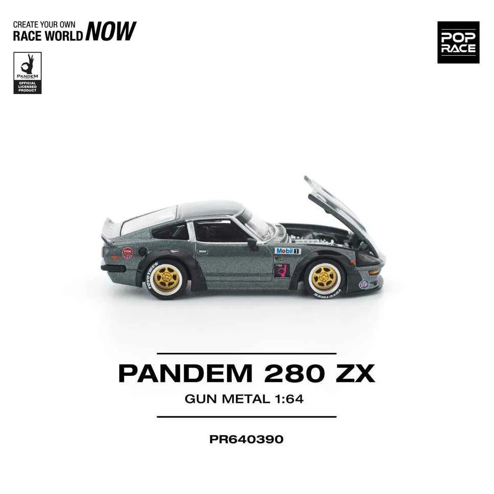 Pop Race 64-039 1/64 Pandem 280ZX Gun Metal - Image 5
