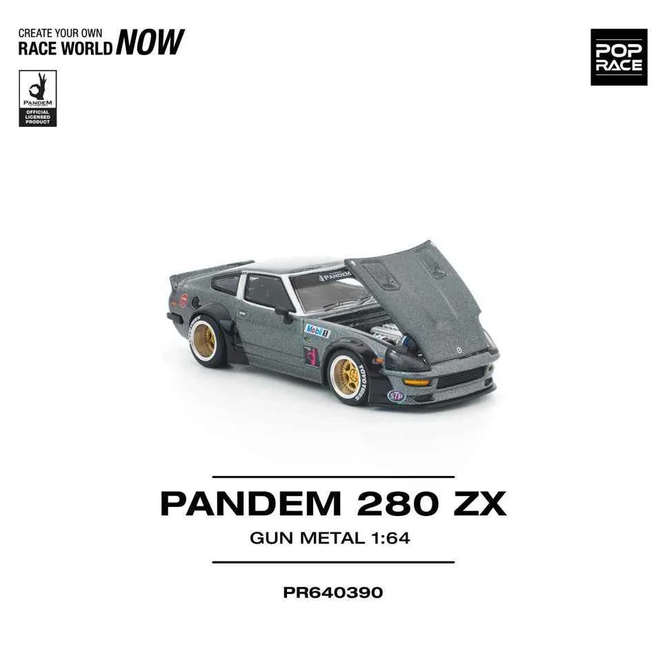 Pop Race 64-039 1/64 Pandem 280ZX Gun Metal - Image 6