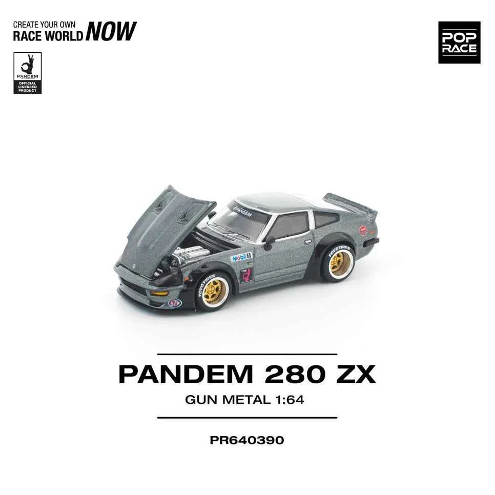 Pop Race 64-039 1/64 Pandem 280ZX Gun Metal - Image 8