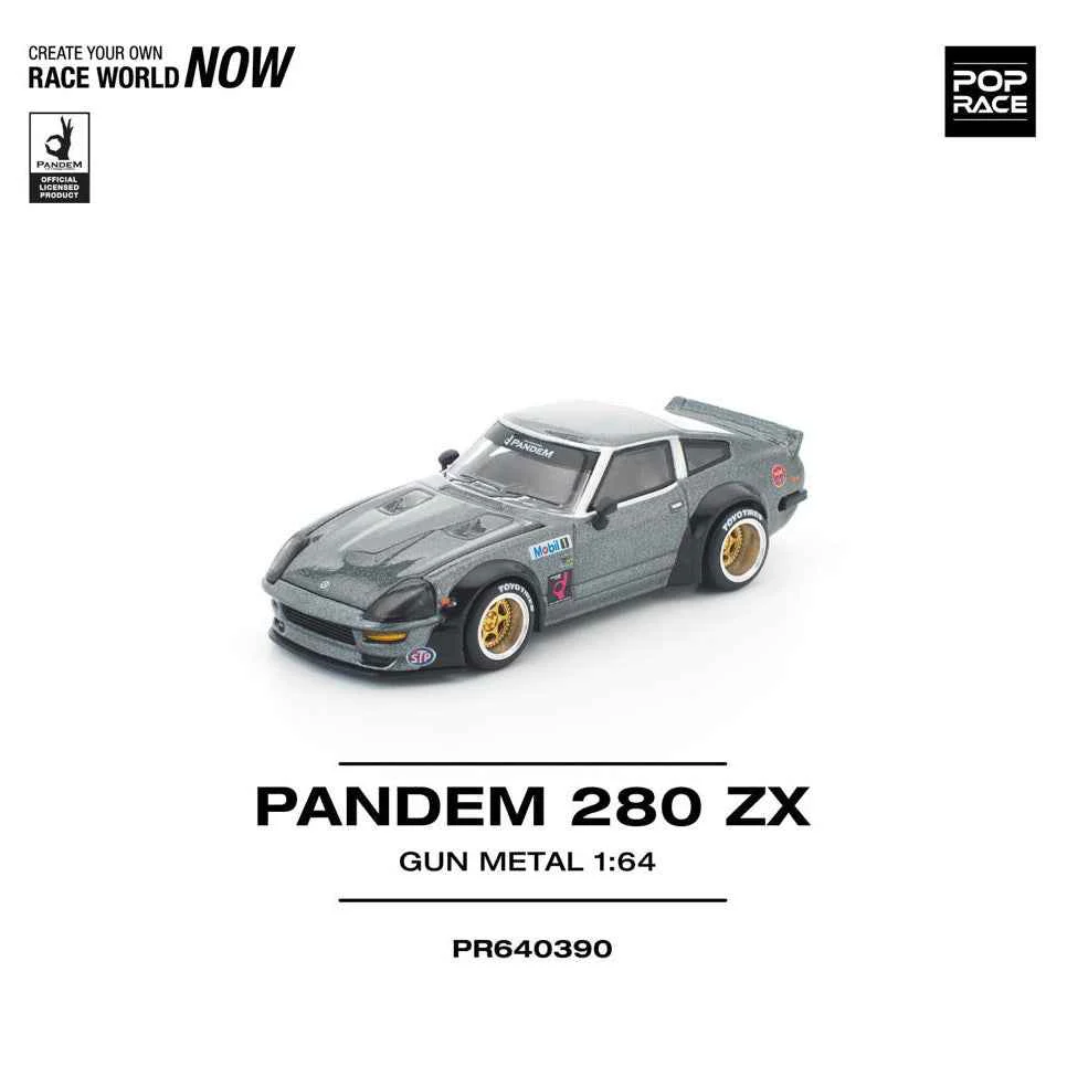 Pop Race 64-039 1/64 Pandem 280ZX Gun Metal - Image 9