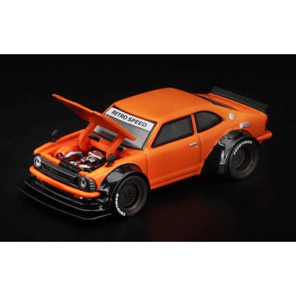 Pop Race 64-040 1/64 Toyota Corolla KE25 Orange - Image 3