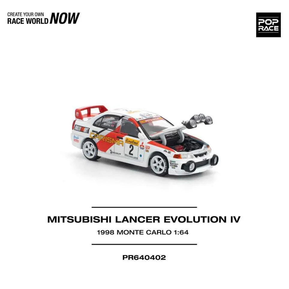 Pop Race 64-0402 1/64 Mitsubishi Lancer Evolution IV 1998 Monte Carlo Rally - Image 4
