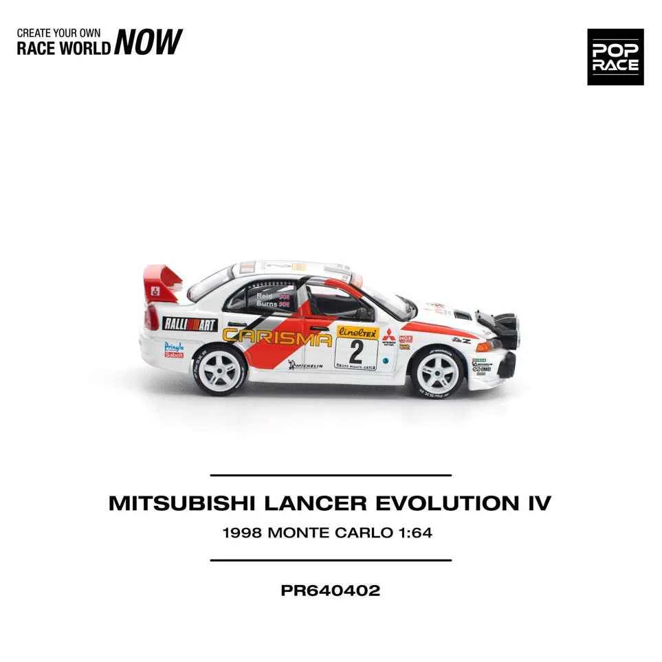 Pop Race 64-0402 1/64 Mitsubishi Lancer Evolution IV 1998 Monte Carlo Rally - Image 5