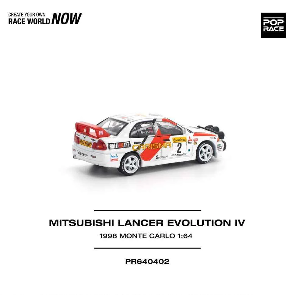 Pop Race 64-0402 1/64 Mitsubishi Lancer Evolution IV 1998 Monte Carlo Rally - Image 6
