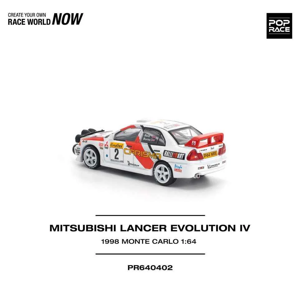 Pop Race 64-0402 1/64 Mitsubishi Lancer Evolution IV 1998 Monte Carlo Rally - Image 7