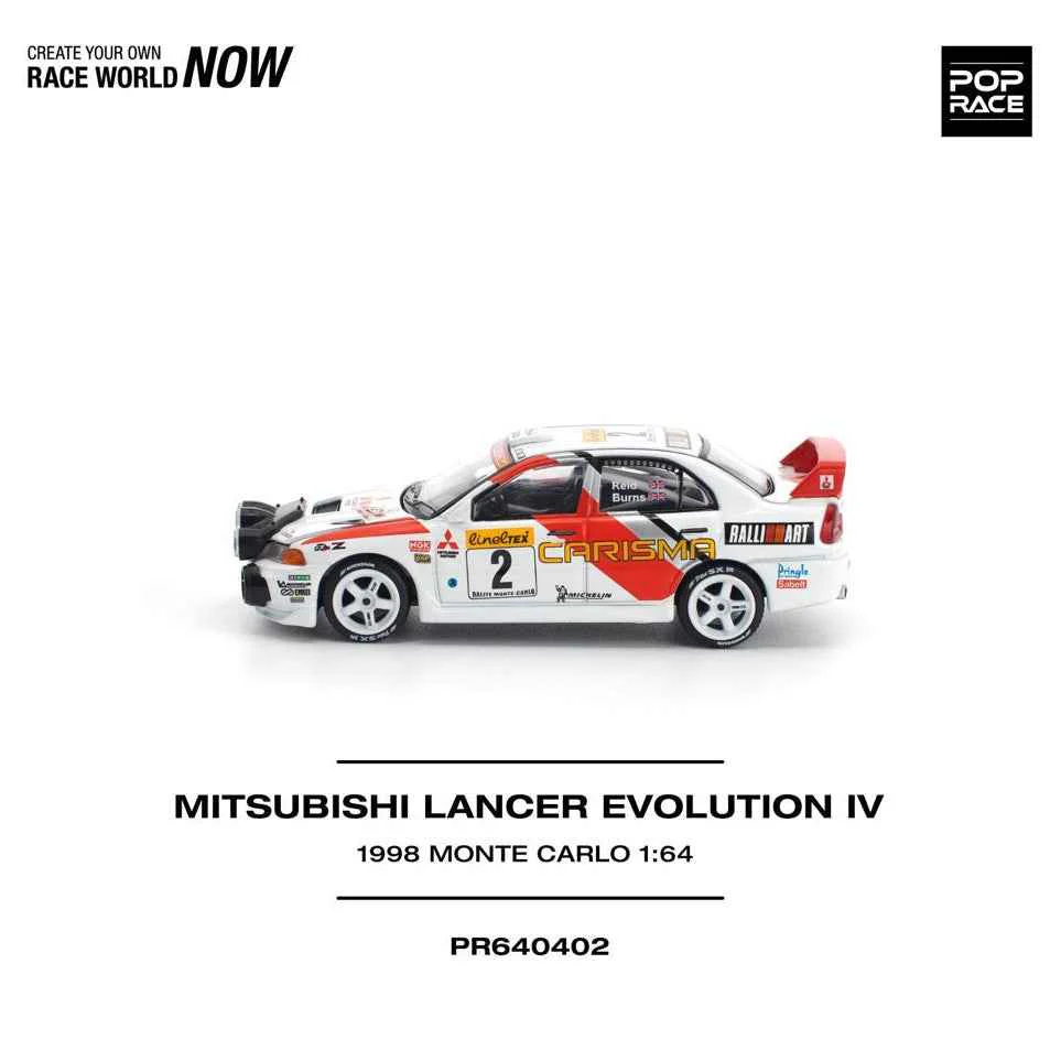 Pop Race 64-0402 1/64 Mitsubishi Lancer Evolution IV 1998 Monte Carlo Rally - Image 8