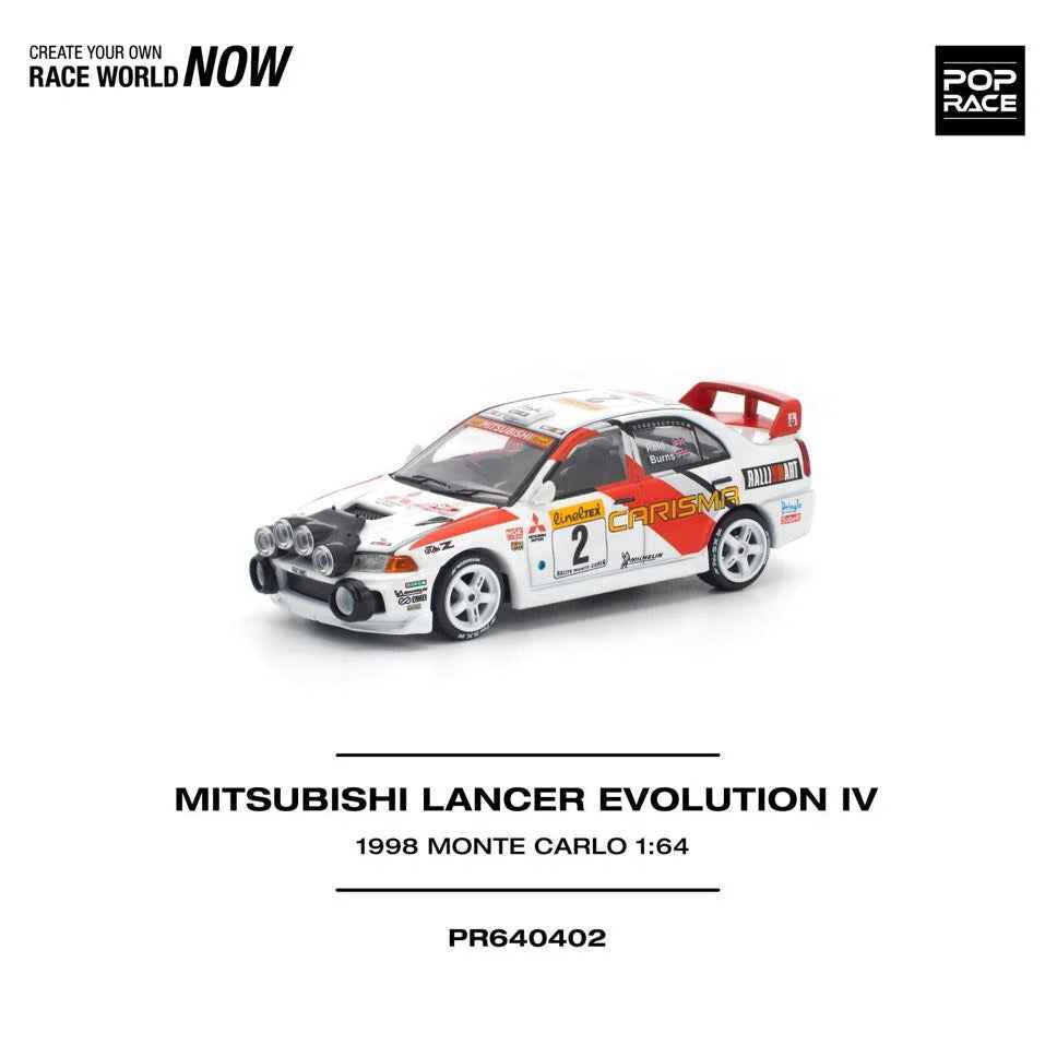 Pop Race 64-0402 1/64 Mitsubishi Lancer Evolution IV 1998 Monte Carlo Rally - Image 9