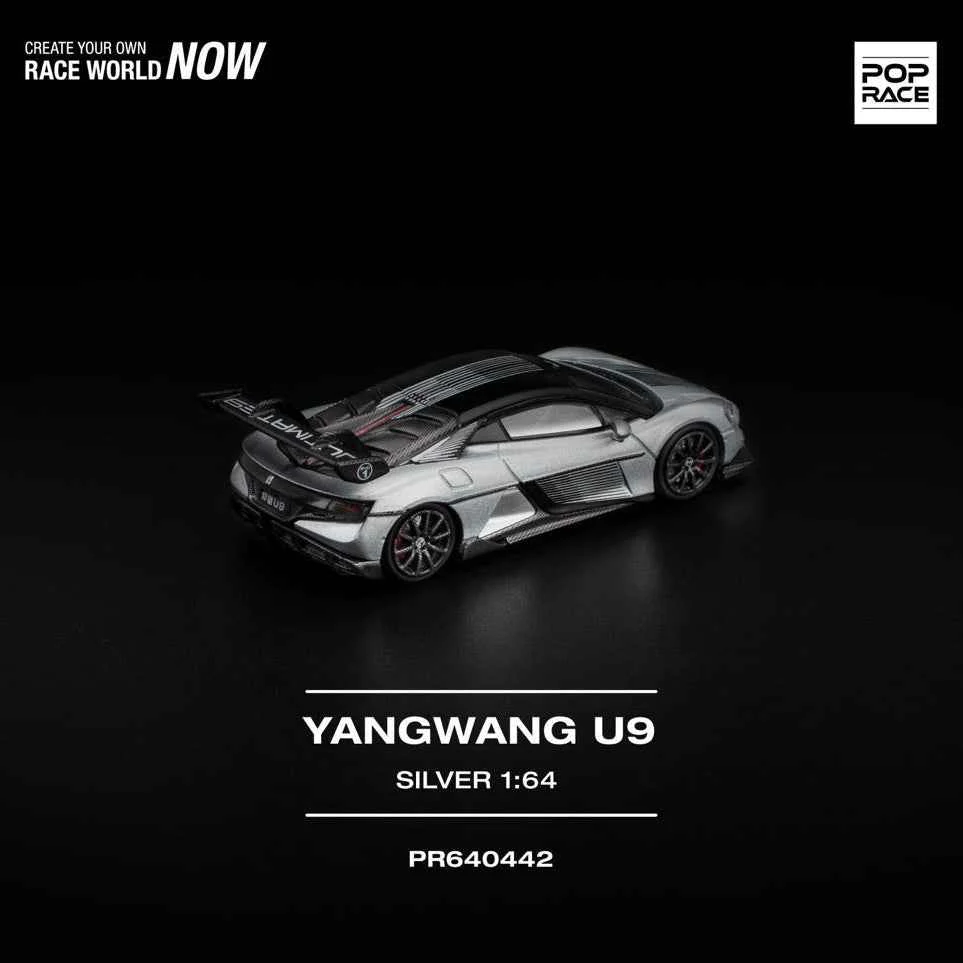 Pop Race 64-0442 1/64 Yangwang U9 Silver - Image 8