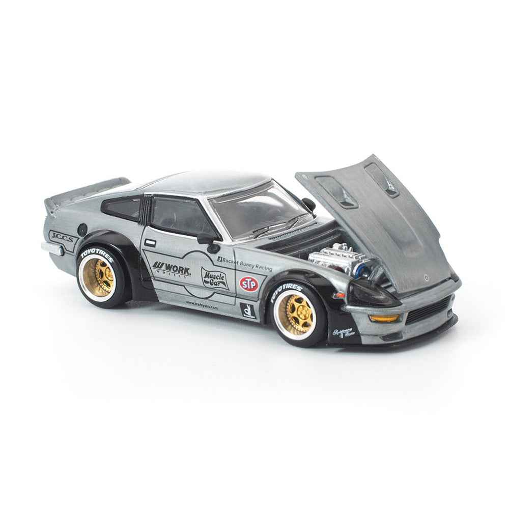 Pop Race 640410 1/64 Pandem 280ZX Raw Metal - Image 2