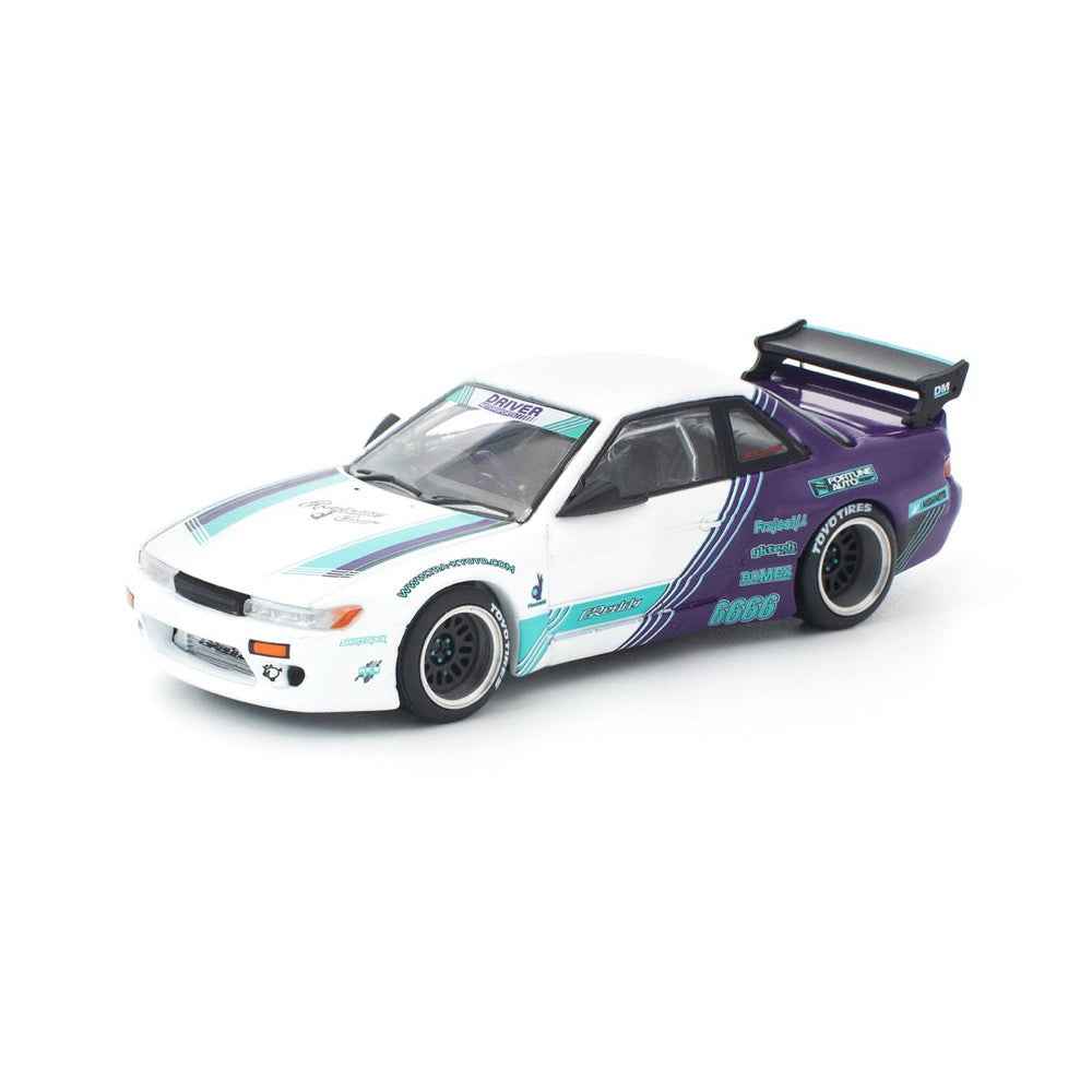 Pop Race 640455 1/64 Pandem S13 White Purple