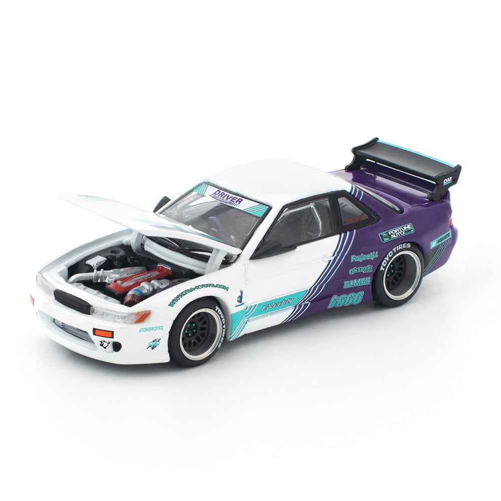 Pop Race 640455 1/64 Pandem S13 White Purple - Image 2