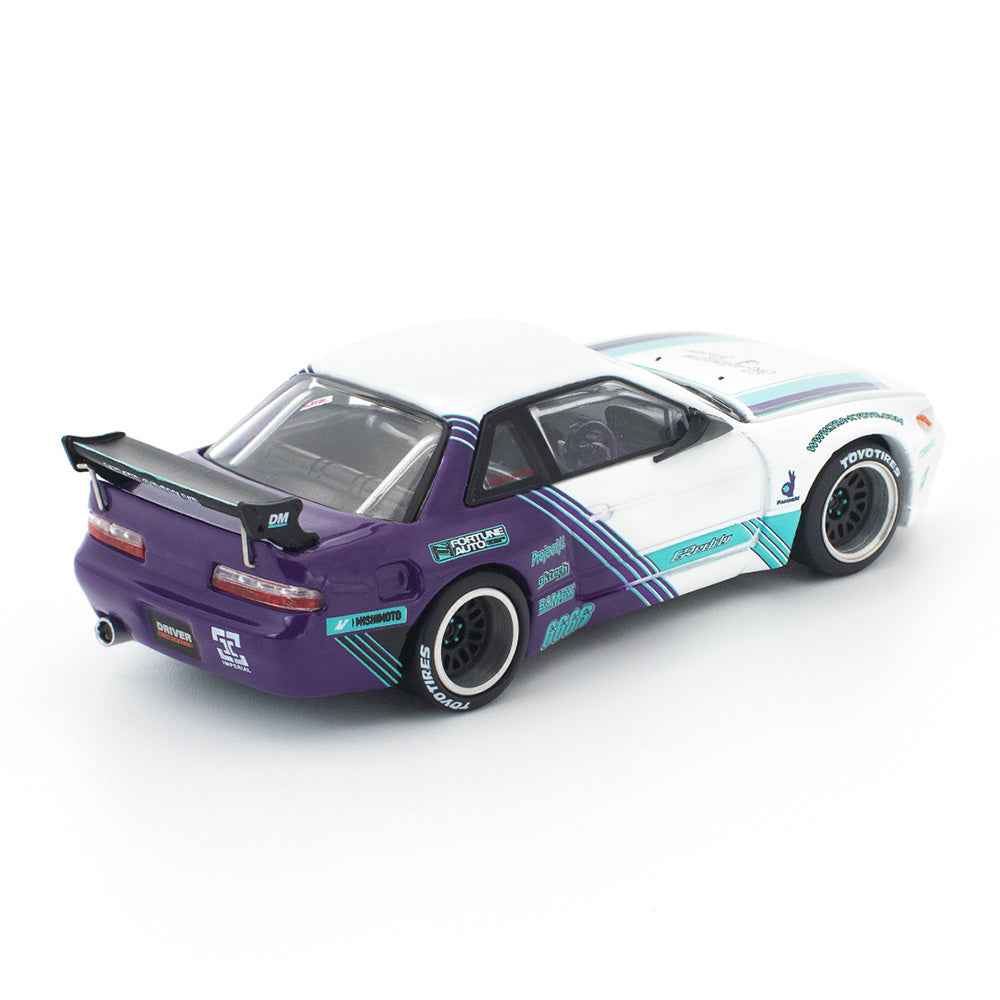 Pop Race 640455 1/64 Pandem S13 White Purple - Image 3