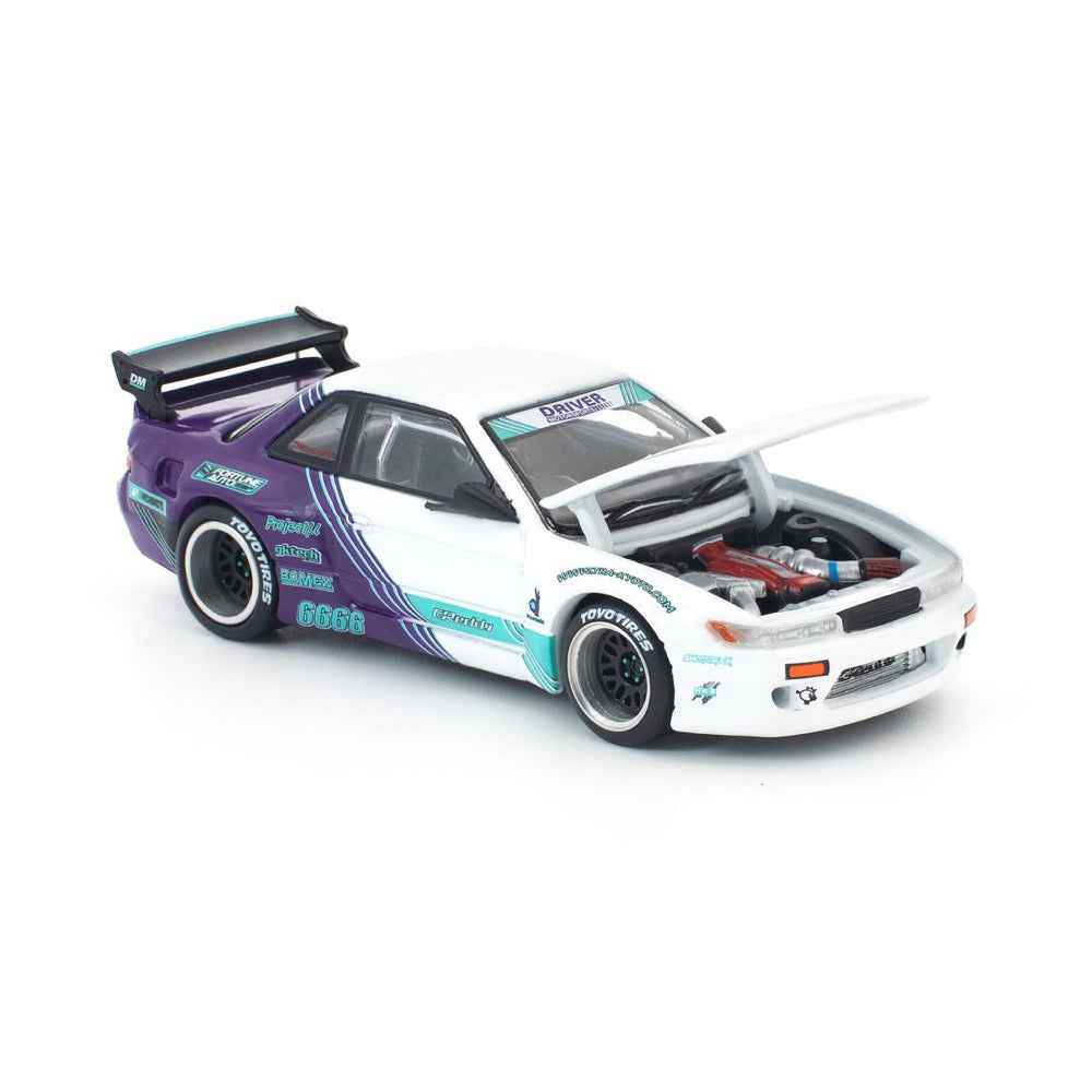Pop Race 640455 1/64 Pandem S13 White Purple - Image 4