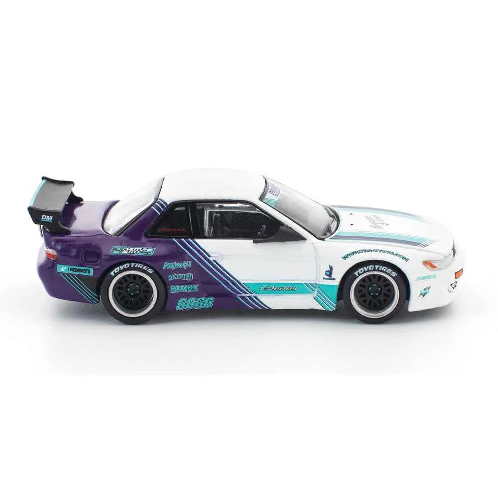 Pop Race 640455 1/64 Pandem S13 White Purple - Image 5