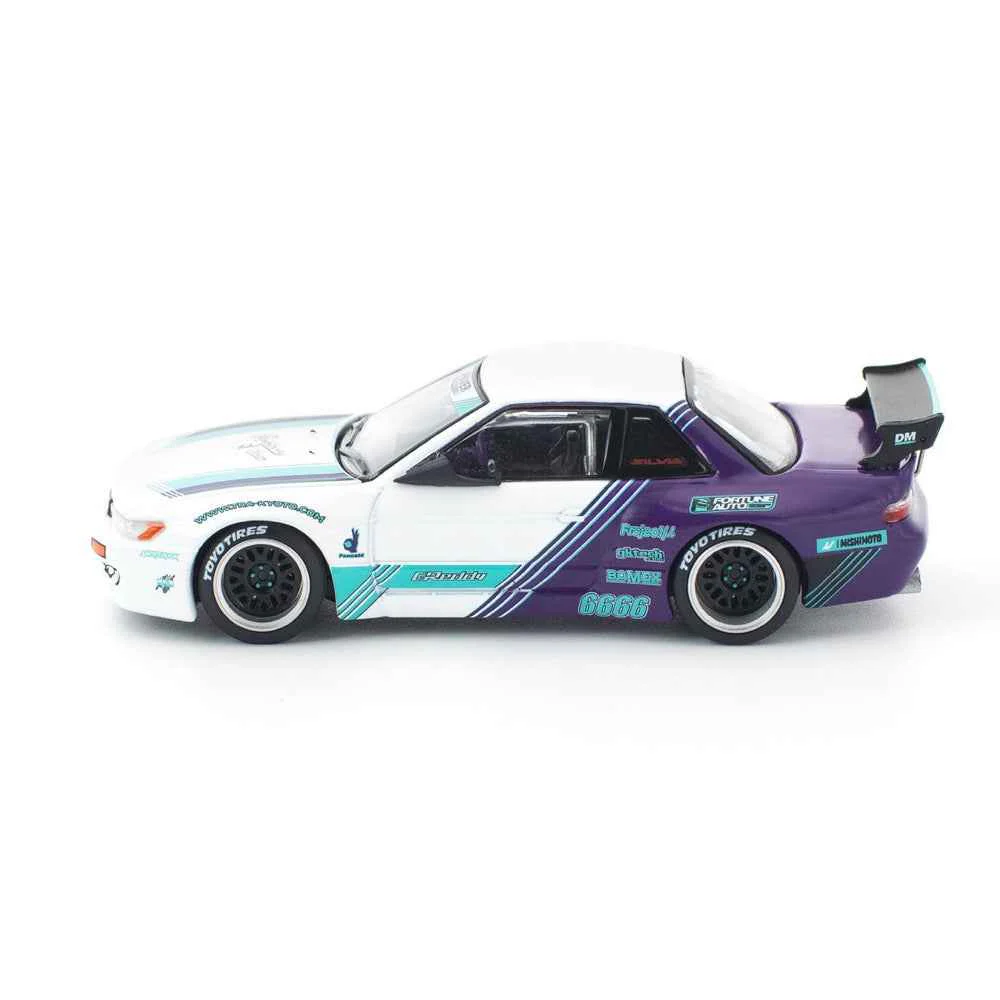 Pop Race 640455 1/64 Pandem S13 White Purple - Image 6