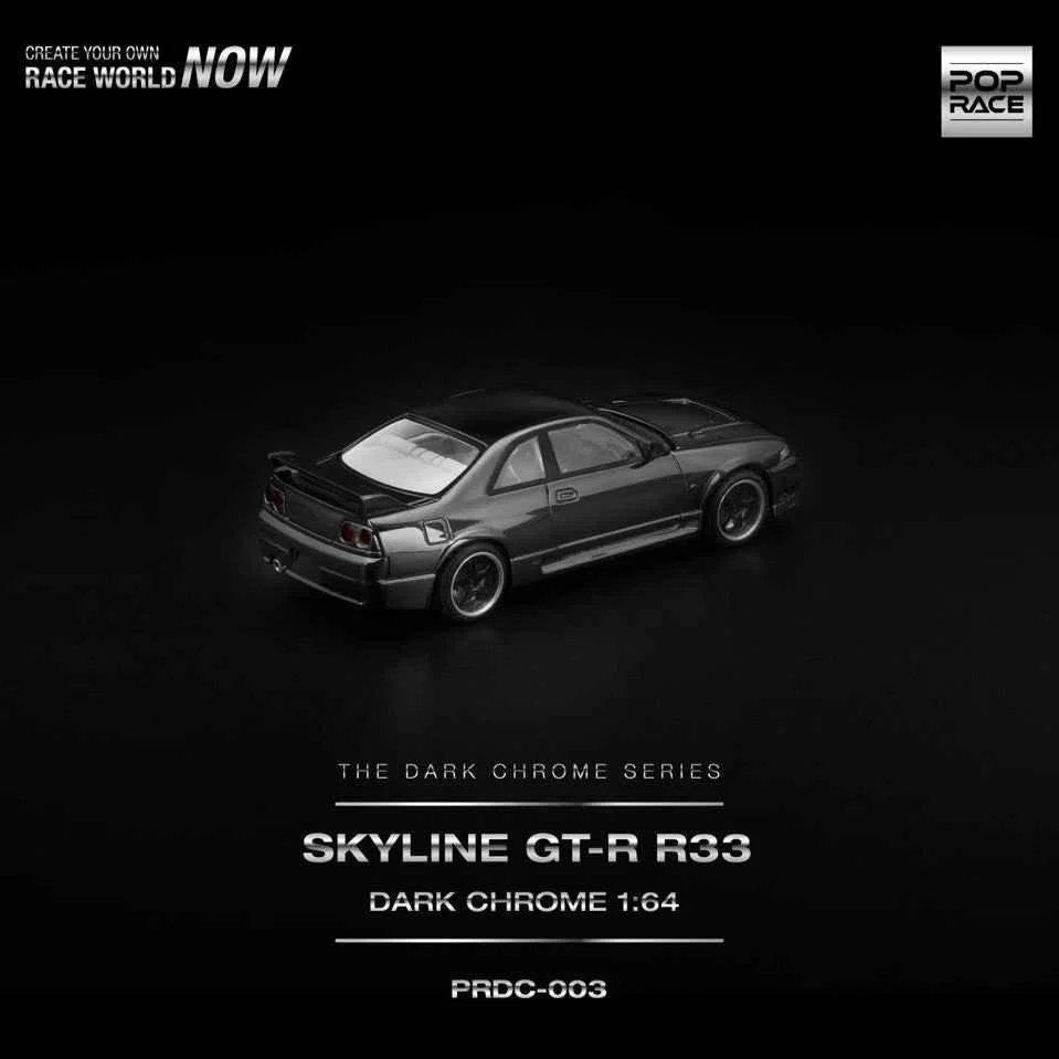 Pop Race DC003 1/64 R33 GT-R Dark Chrome - Image 12