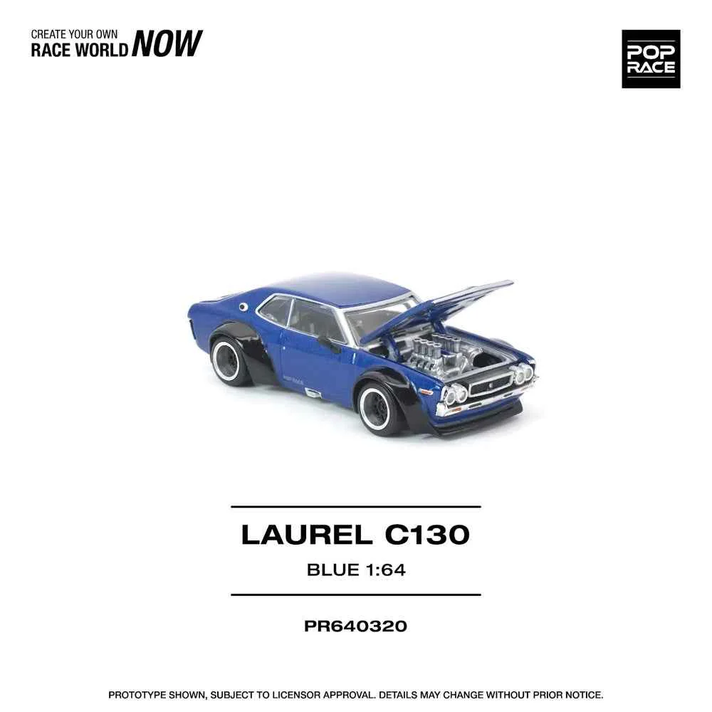 Pop Race PR640320 1/64 Laurel C130 Blue - Image 5