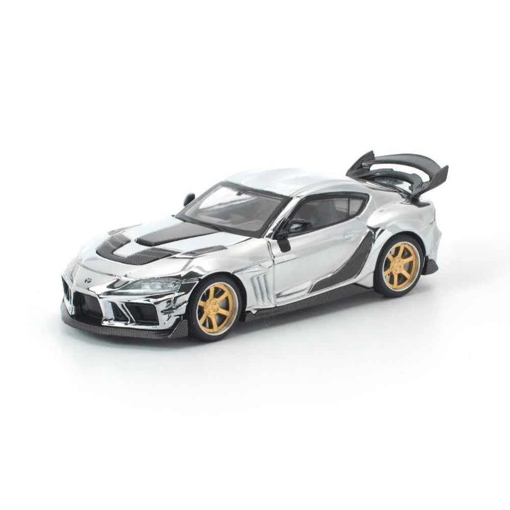 Pop Race PR640492 1/64 Darwin Pro 66G Wbk Supra A90 Silver Chrome