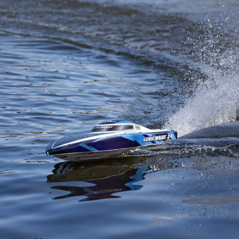 Pro Boat PRB-1992T2 Sonicwake 24inch Self-Righting Brushless Deep-V Boat RTR Blue - Image 15