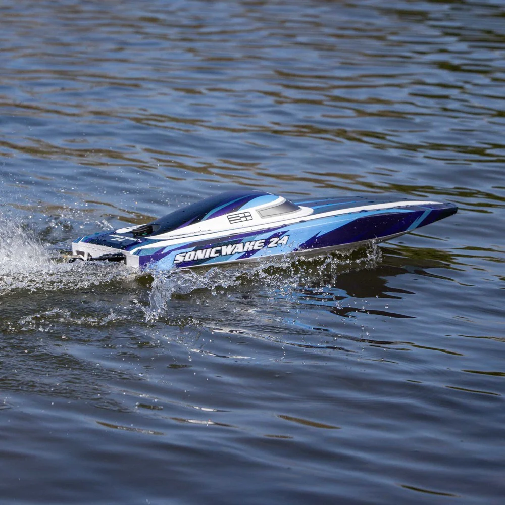 Pro Boat PRB-1992T2 Sonicwake 24inch Self-Righting Brushless Deep-V Boat RTR Blue - Image 19