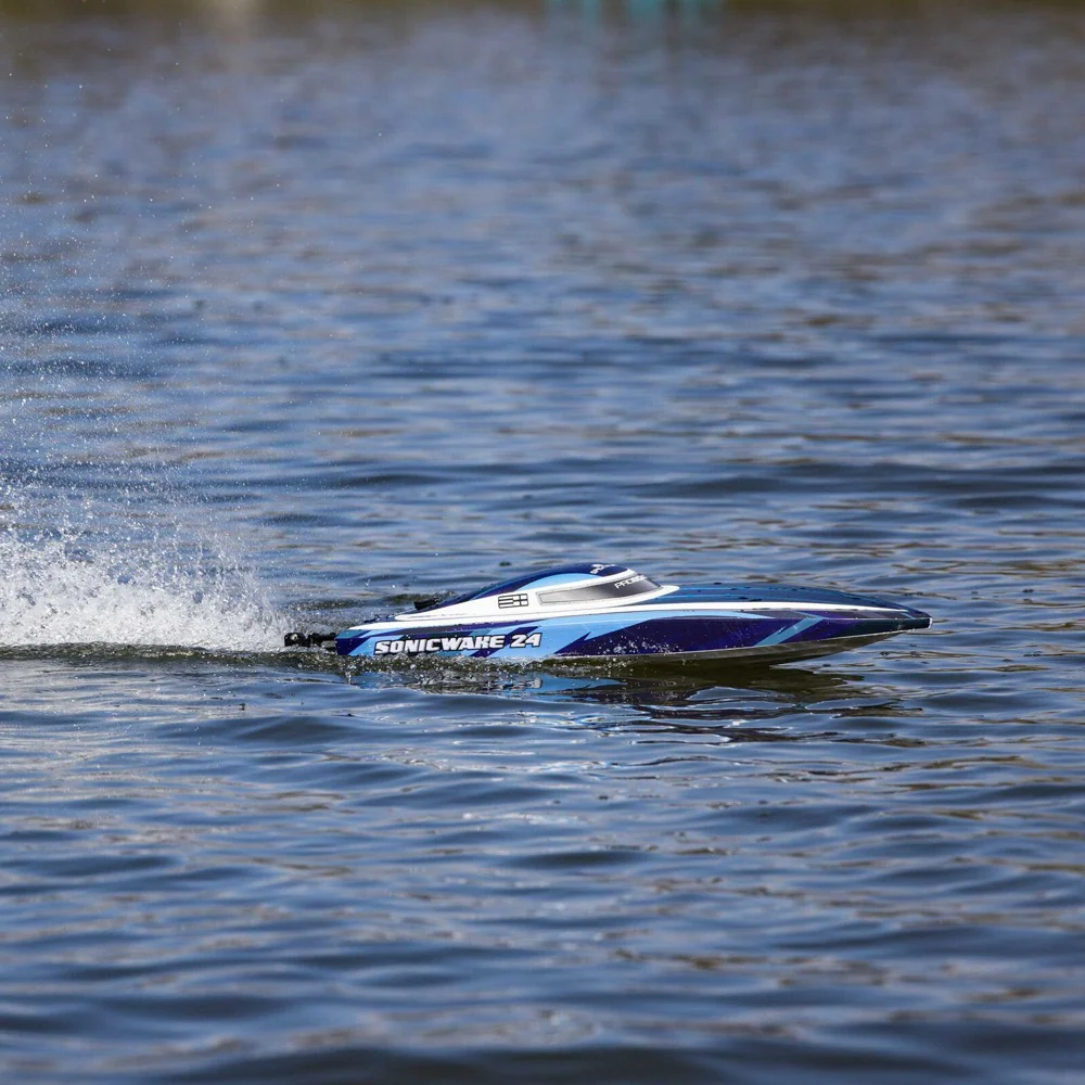 Pro Boat PRB-1992T2 Sonicwake 24inch Self-Righting Brushless Deep-V Boat RTR Blue - Image 21