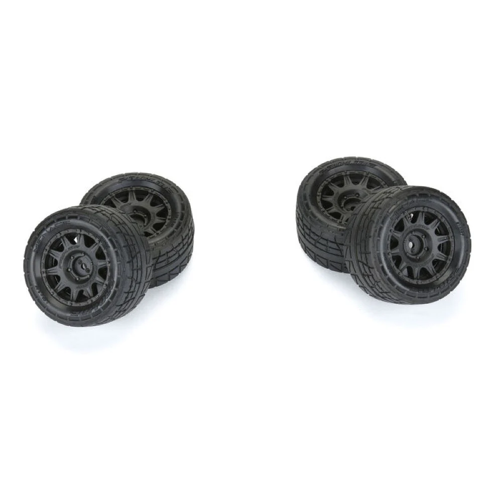 Proline 1028710 Menace F/R Tyre Mounted on 12mm Black Raid Wheels Granite Grom - Image 5