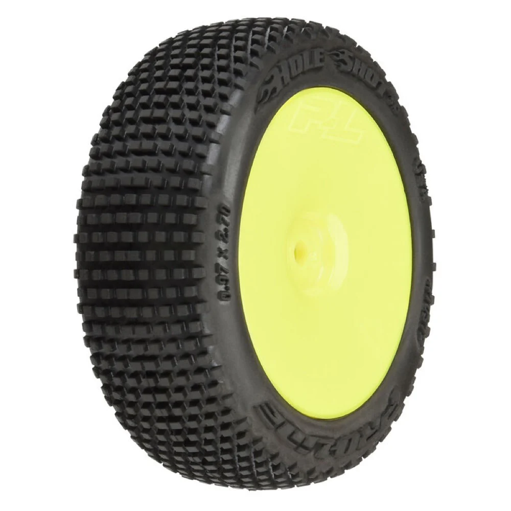 Proline 1031712 Hole Shot 3.0 Buggy Tyres Mounted On Velocity Wheels Yellow Arrma Typhon Grom