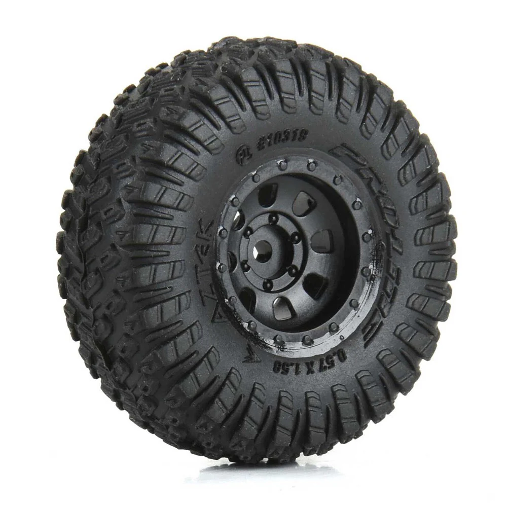 Proline 1031910 1/30 Aztek F/R Tyre Set Mounted on Black Clobber Wheels. Axial SCX30