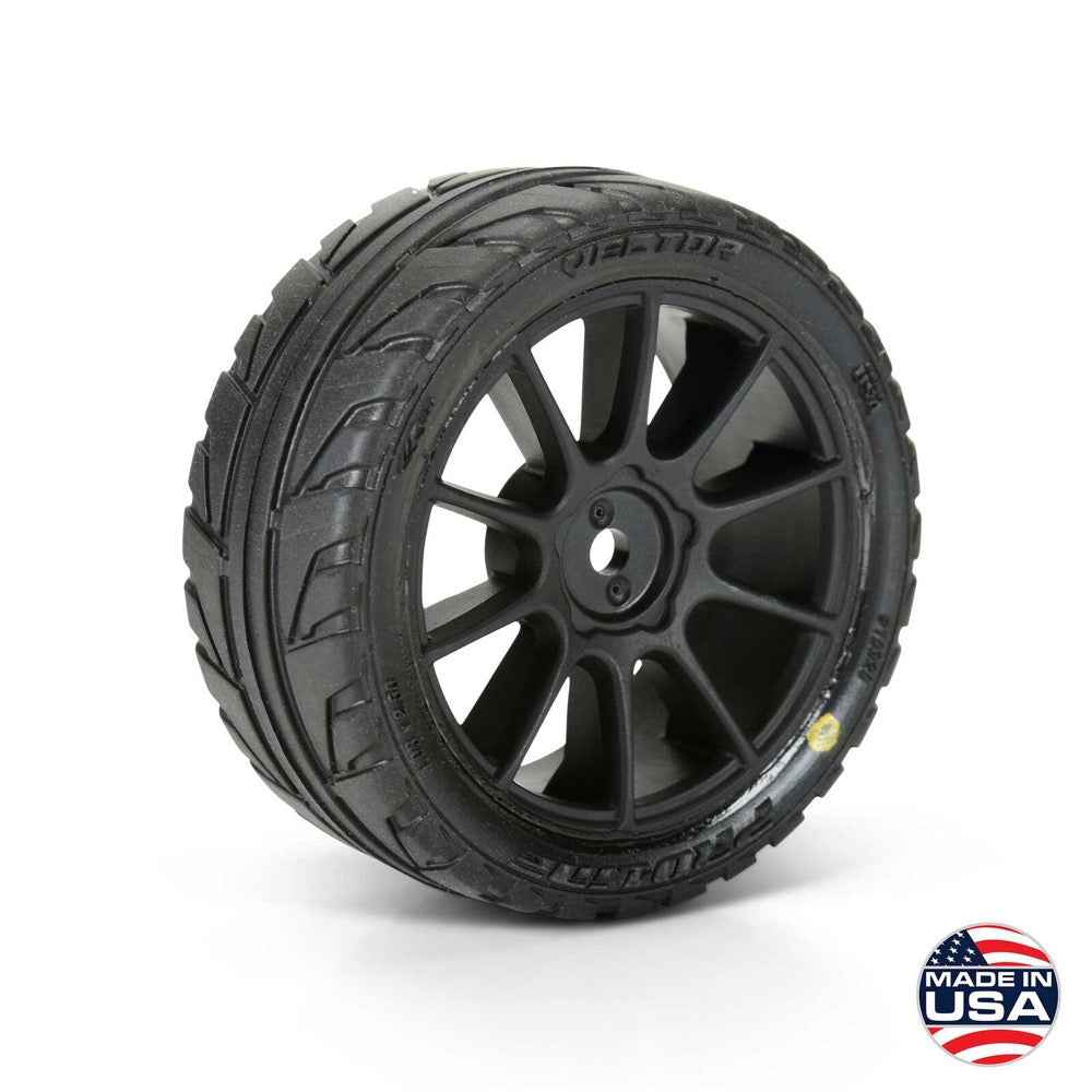 Proline 1032010 Vector Tyre Set Mounted on Black Mach 10 Wheels Arrma Typhon Grom