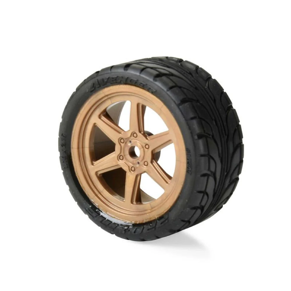 Proline Avenger Mounted Street Tyre Set F/R, Overdrive Bronze Wheel, Losi NASCAR - Image 2