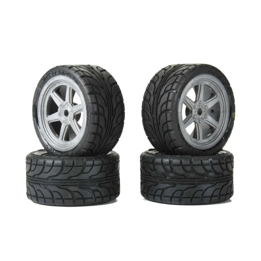 Proline Avenger Mounted Street Tyre Set F/R, Overdrive Gray Wheel, Losi NASCAR