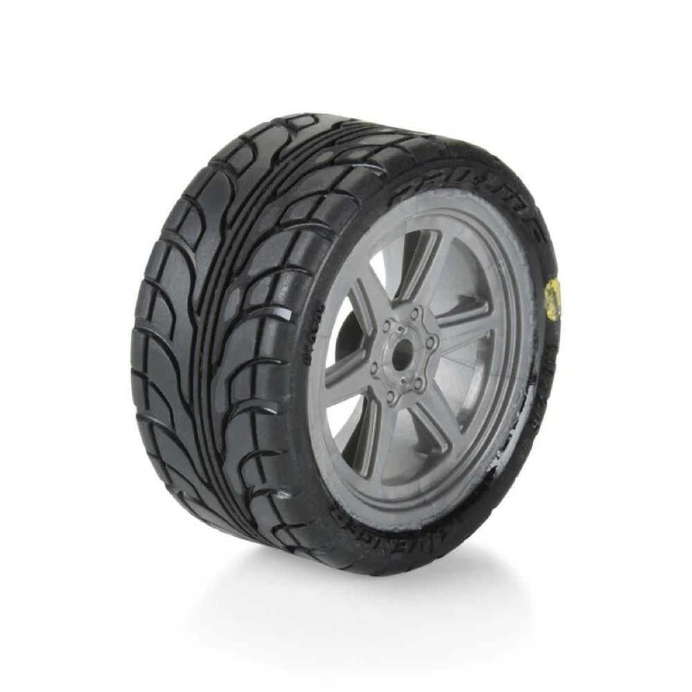 Proline Avenger Mounted Street Tyre Set F/R, Overdrive Gray Wheel, Losi NASCAR - Image 3