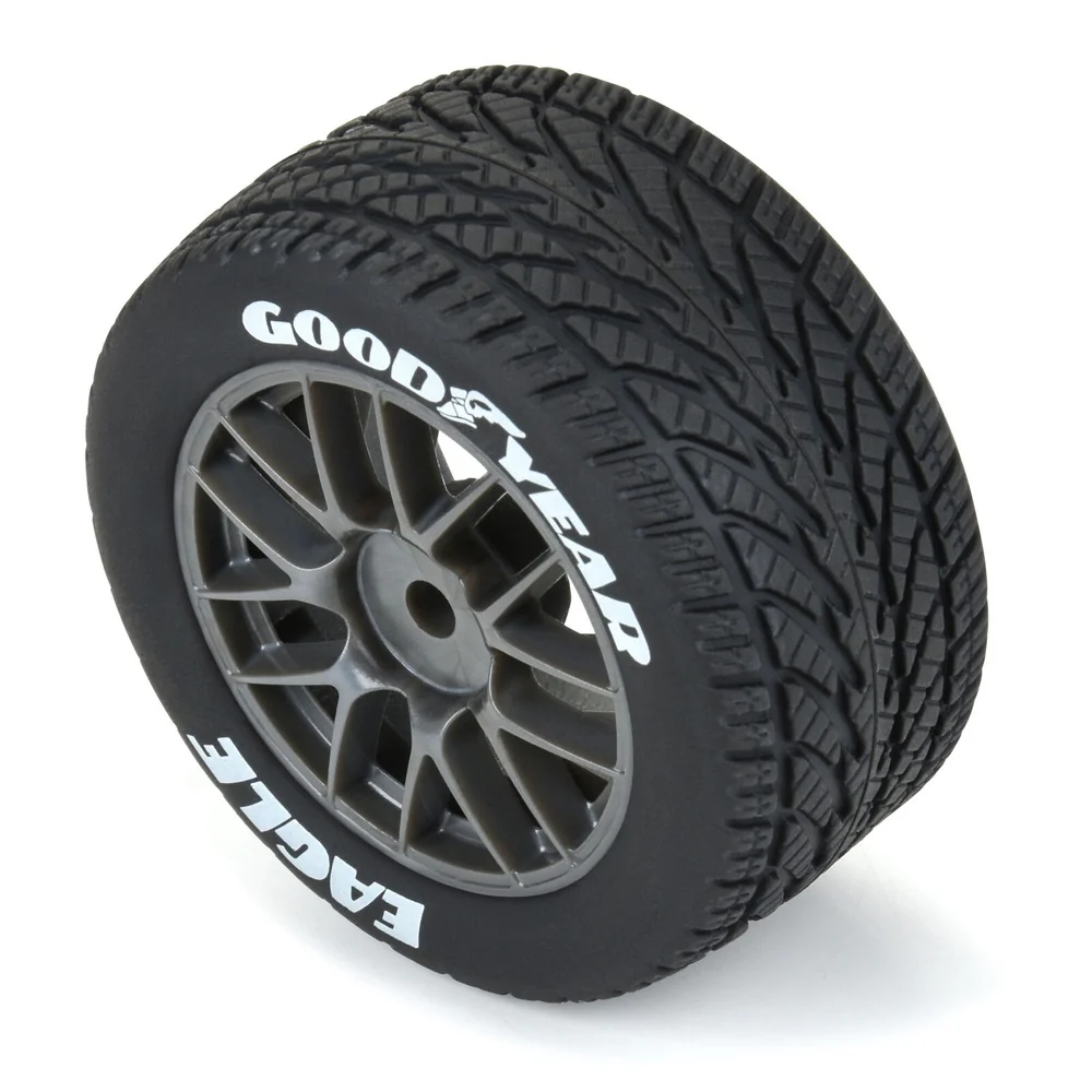 Proline Goodyear Eagle Mounted Rain Tyre Set F/R, Gray, Losi NASCAR - Image 3