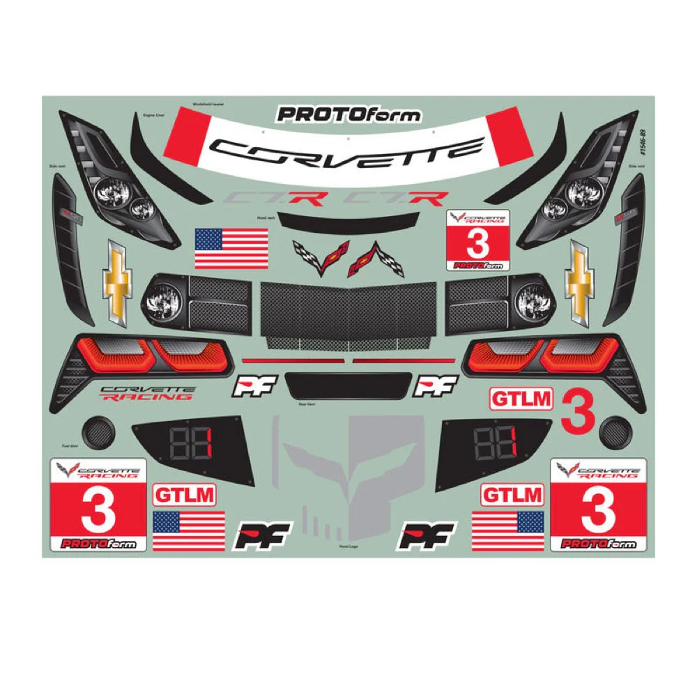 Proline PRM154640 1/8 Chevrolet Corvette C7.R Clear Body GT Long Wheelbase - Image 5