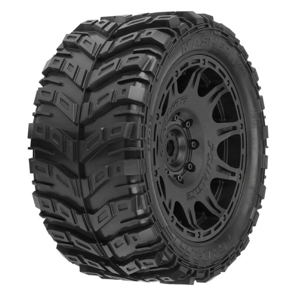 Proline PRO1017611 1/6 Masher X 5.7in HP Belted Tyres Mounted on Raid Wheels 2pcs