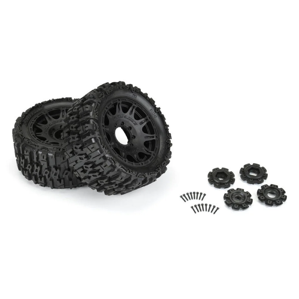 Proline PRO1024010 Trencher 5.7 Tyres Mounted on Raid Black Wheels 2pcs X-MAXX Kraton 8S - Image 3