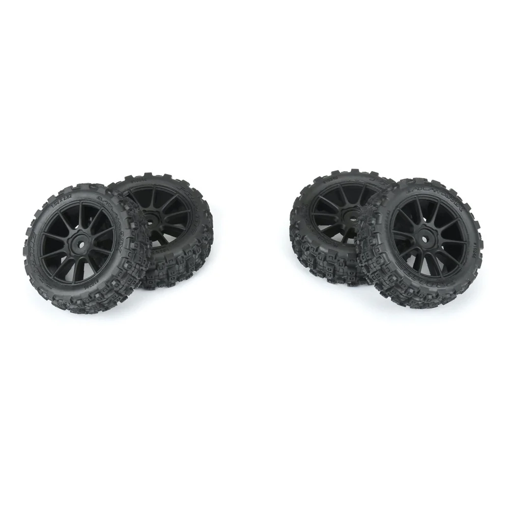 Proline PRO1024610 Badlands MX 1.9in Tyres mounted on Mach-10 Black Wheels 4pcs - Image 3