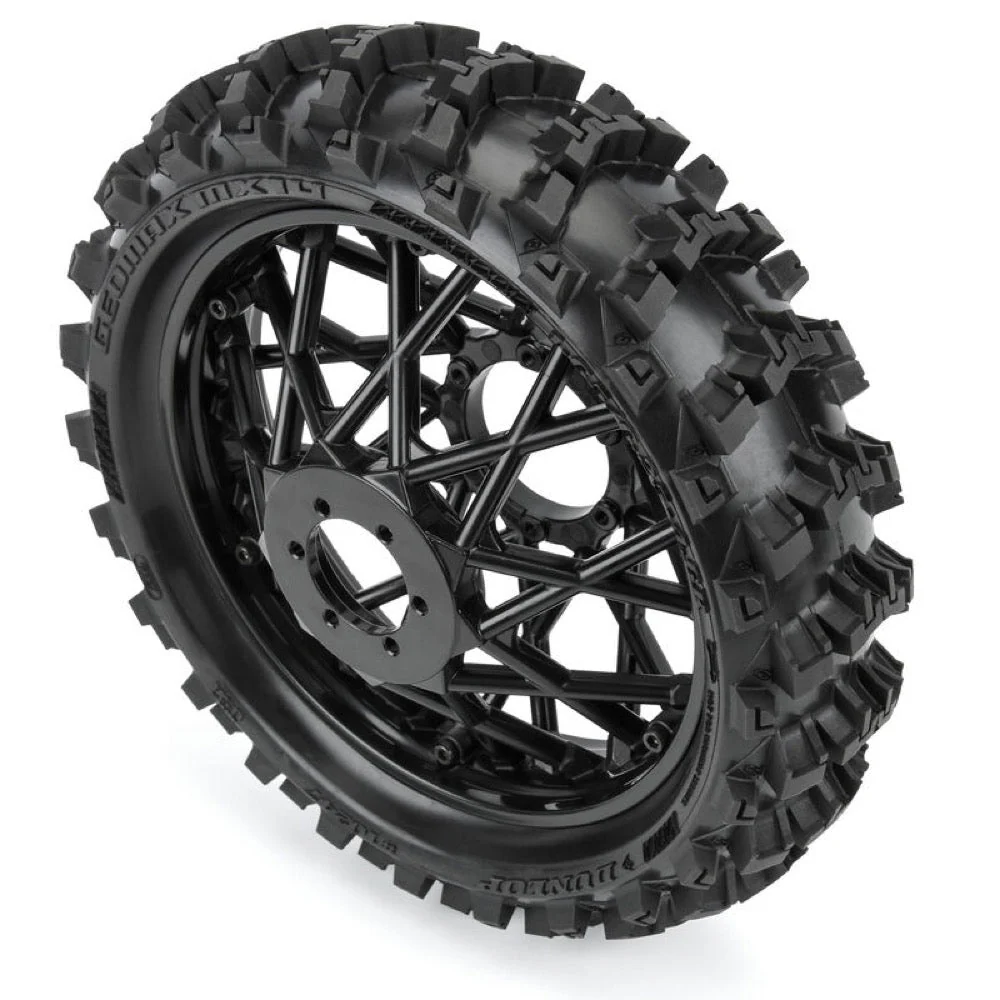 Proline PRO1024710 Dunlop Geomax MX14 V2 Bead CR4 Rear Tyre Mounted on Bullyspoke Black Wheel Promoto-MX - Image 3