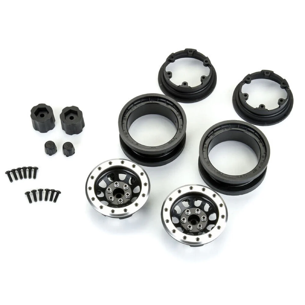 Proline PRO283801 Steelies Silver/Black 2.9in Stamped Steel Dual Offset Wheels for Axial SCX6 - Image 4