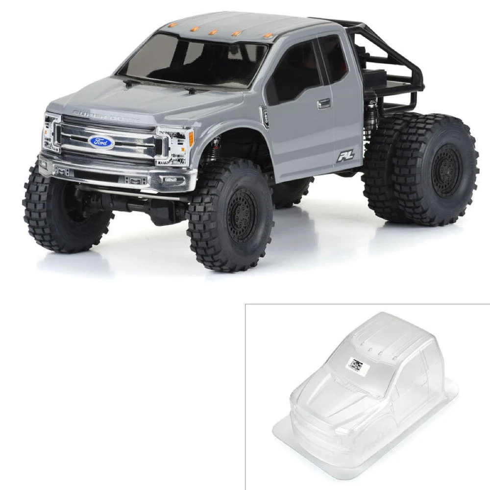 Proline PRO361900 2017 Ford F-250 Super Duty Cab-Only Clear Body suit 313mm Crawlers